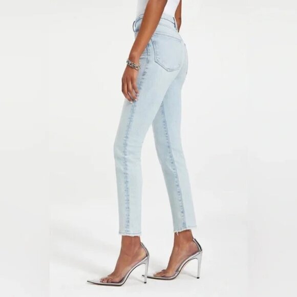 Good American Good Classic Faded Frayed Hem Jeans Size 26 NEW - Picture 2 of 11